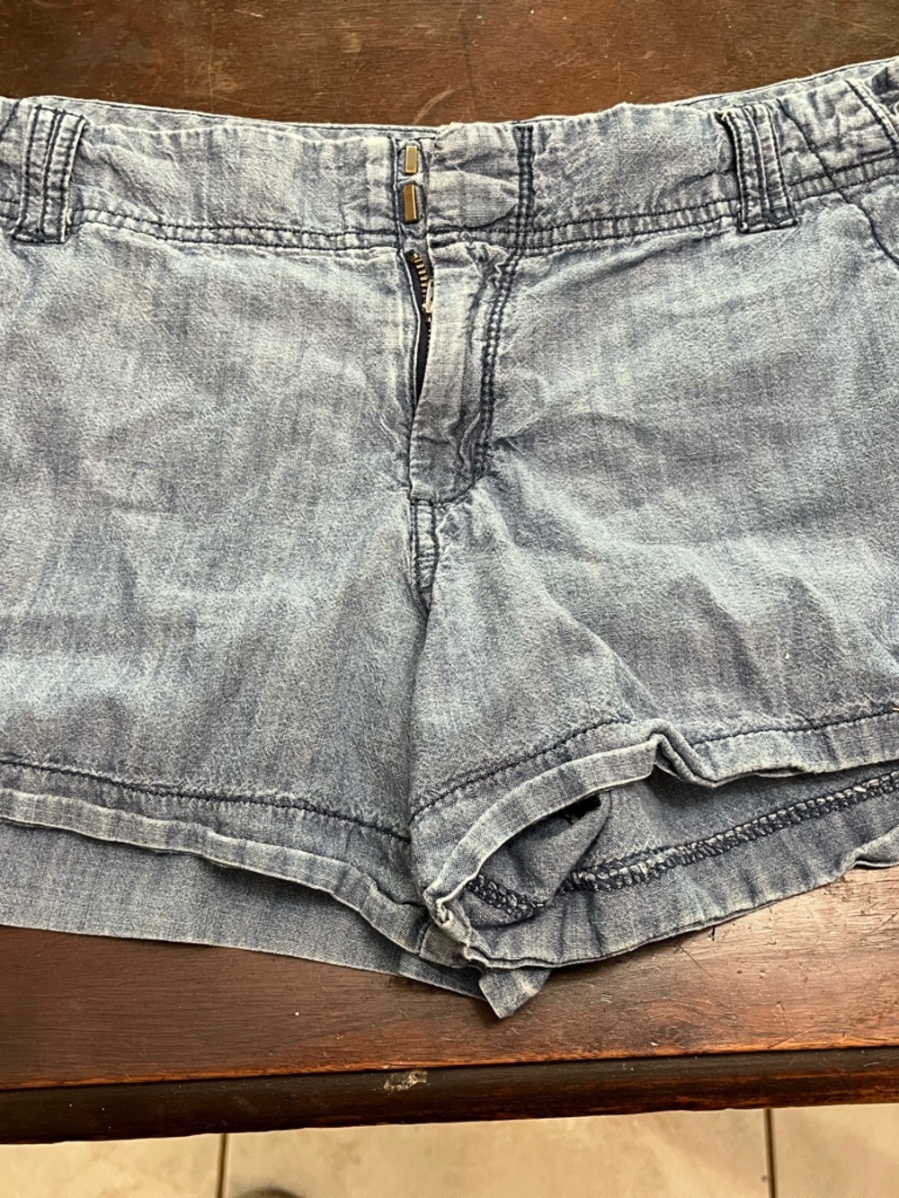 Womens Light Blue Denim Shorts. Size 12